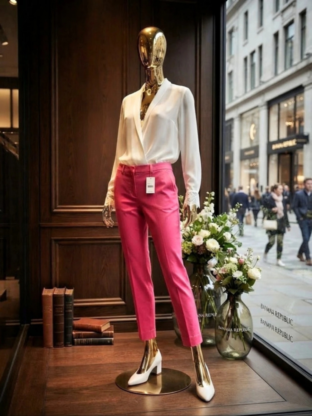 Banana Republic Avery Crop Pant Straight Leg Pants Pink Size 12